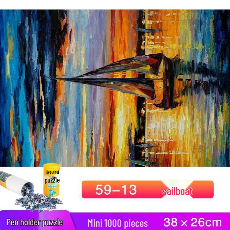 Dospělý držák na tužky 1000dílné mini krajinné puzzle hračka - Vzdělávací a zábavná