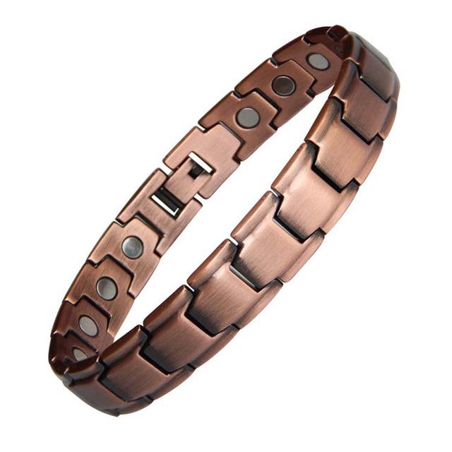 22CMTrendy Pure Copper Magnetic Pain Relief Bracelet for Men Therapy Magnets Bangle Link Chain Women Health Care Jewelry Wholesale