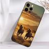 Art G-Galloping Horse Phone Case For iPhone 16,15,14,13,12,11 Plus,Pro Max,XS,X,XR,SE,Mini,8,7 Soft Silicone Black Cover