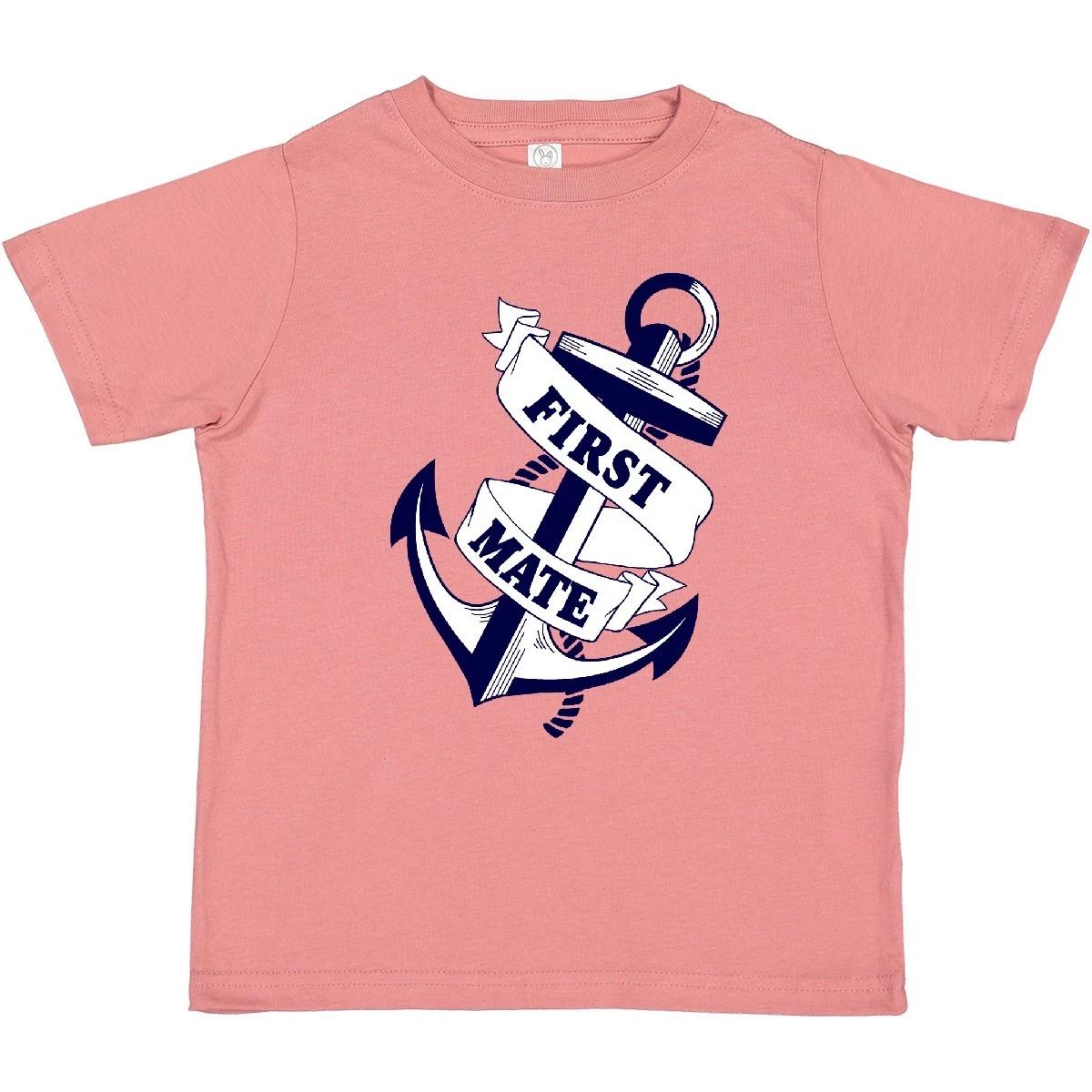 Inktastic First Mate With Anchor And Banner Toddler T-Shirt Fathers Day Kids Son 100