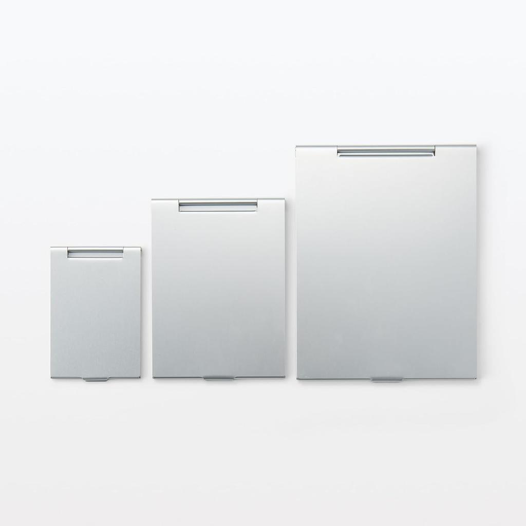 MUJI Aluminum Folding Mirror Large - 164 x 126mm, 5.3mm Thin, Japan