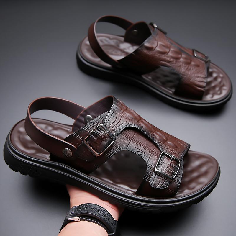 

Men s Wide Width Athletic leather Sandals business office work Handmade Outdoor Sports Shoes 38 коричневый