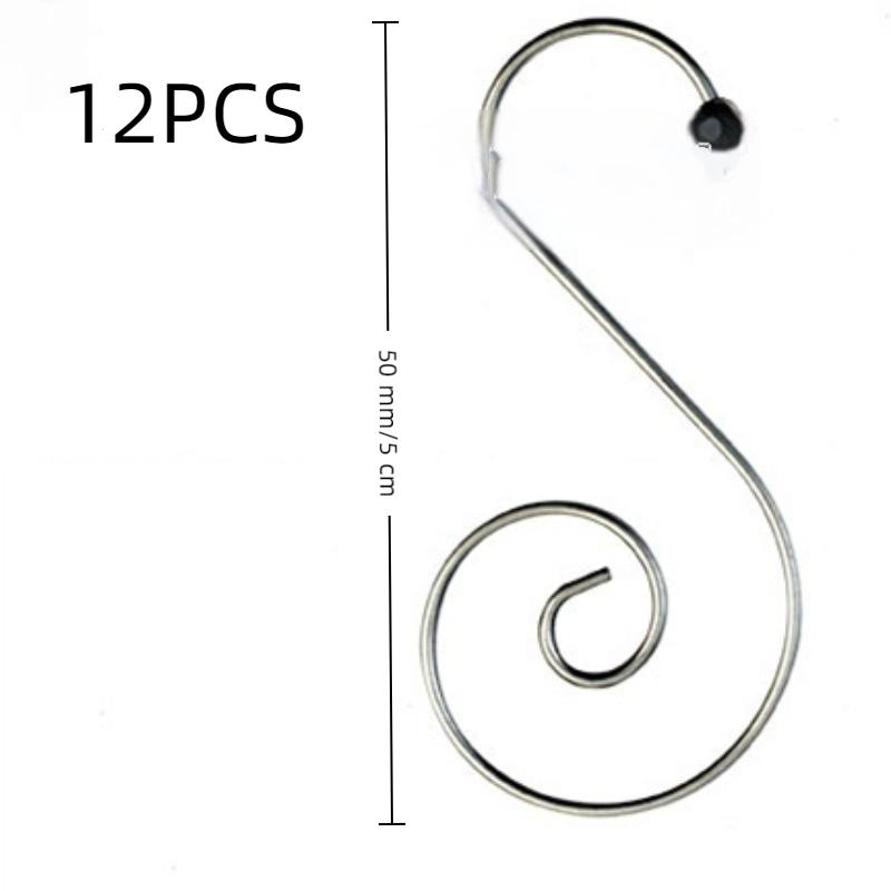 

12/20 шт./набір Приладдя для вечірки Різдвяна прикраса Гачки-підвіски Гачок для різдвяної ялинки S-подібний металевий гачок A6