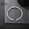 Men Bracelet Opening Adjustable Silver Color Twist Boho Wrist Decoration Easy to Wear Fish Letter Curved Sleeve Jewelry
