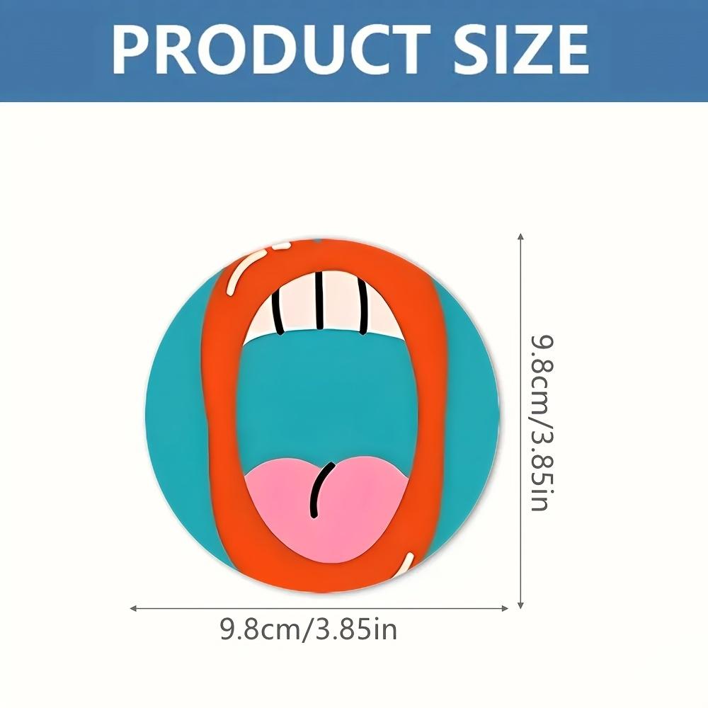 Set of 6 2D Drink Theme Pattern Art Coasters Round Wooden Heat Resistant Non-Slip Home Decor Gift Multifunctional Decoration