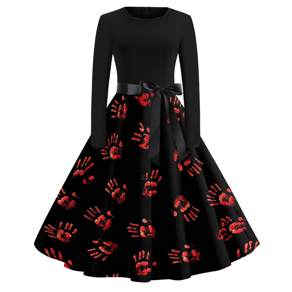 Women's Halloween Costume Dress Short Sleeve Fashion Party Dress for Evening Events