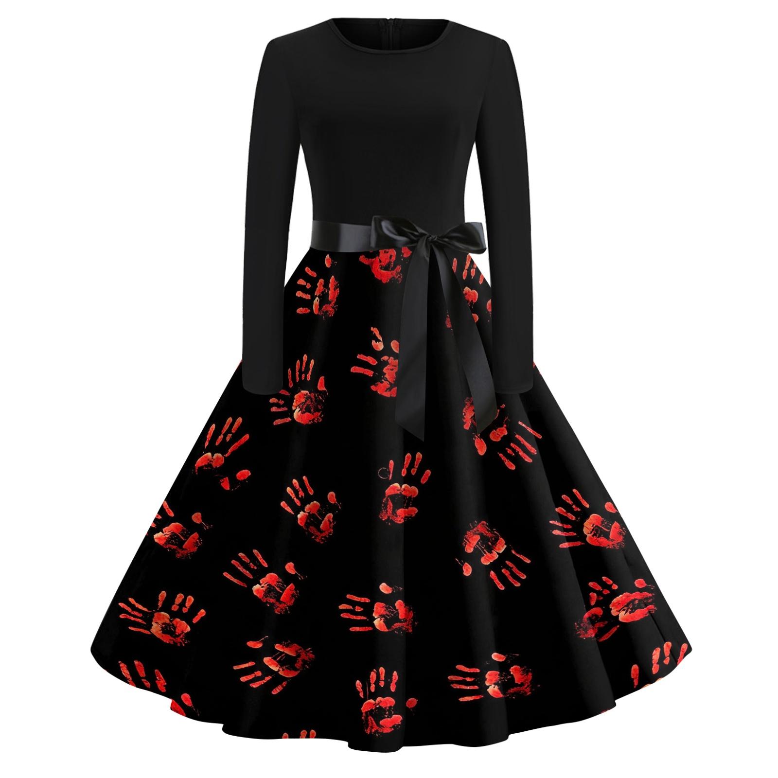 Women s Halloween Costume Dress Short Sleeve Fashion Party Dress for Evening Events XXL чёрный