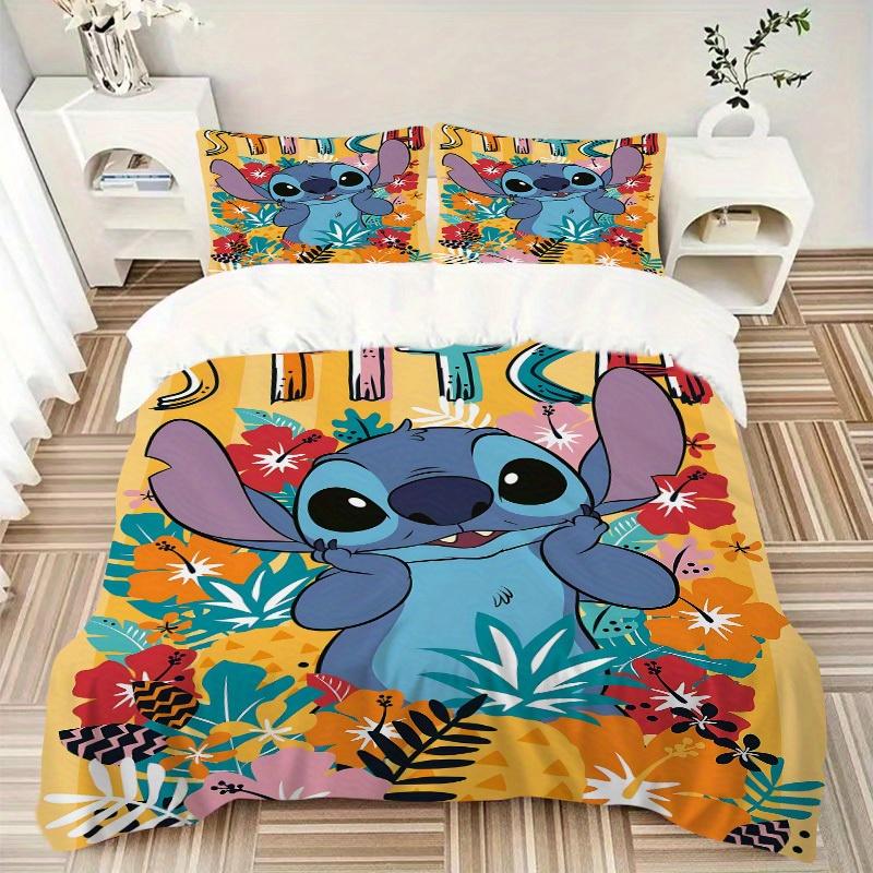 3pcs Stitch, Hawaiian Printed Bedding Set, Breathable And Soft, Machine Washable, Christmas Gift, Suitable for Bedroom Decoration, 067