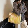 Sommer Tragetaschen für Damen 2025 Streifen Designer Schulter Shopper Aufbewahrungstasche Damen Lässige Canvas Handtasche