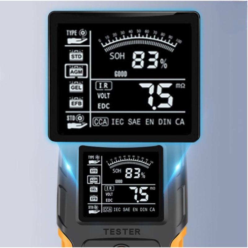 12V/24V LCD Digital Battery Analyzer Car Charge Diagnostic Tool SOH SOC CCA IR Measurement Device Car Battery Tester