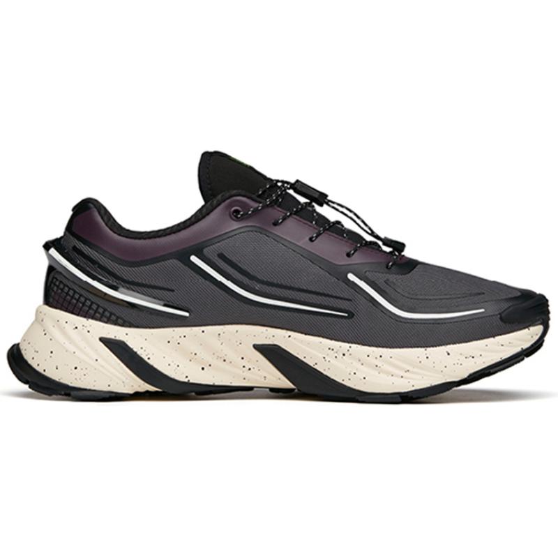 Anta Cushioned Slip-Resistant Abrasion-Resistant Low-Top Running Shoes Men's Gray Black Purple Sneakers 112145525-3