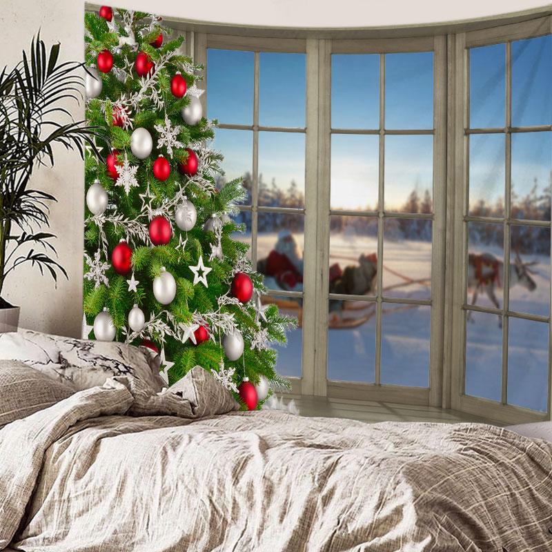 

Новый Санта-Клаус Снеговик висит гобелен багажник общежития фон украшение стены счастливый рождественский гобелен 100x75cm