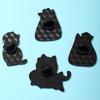 Brooch Pin Cartoon Cat Design Zinc Alloy Pin with Rhinestone Inlay Hand-Painted Enamel Suits Coats Sweaters Badge