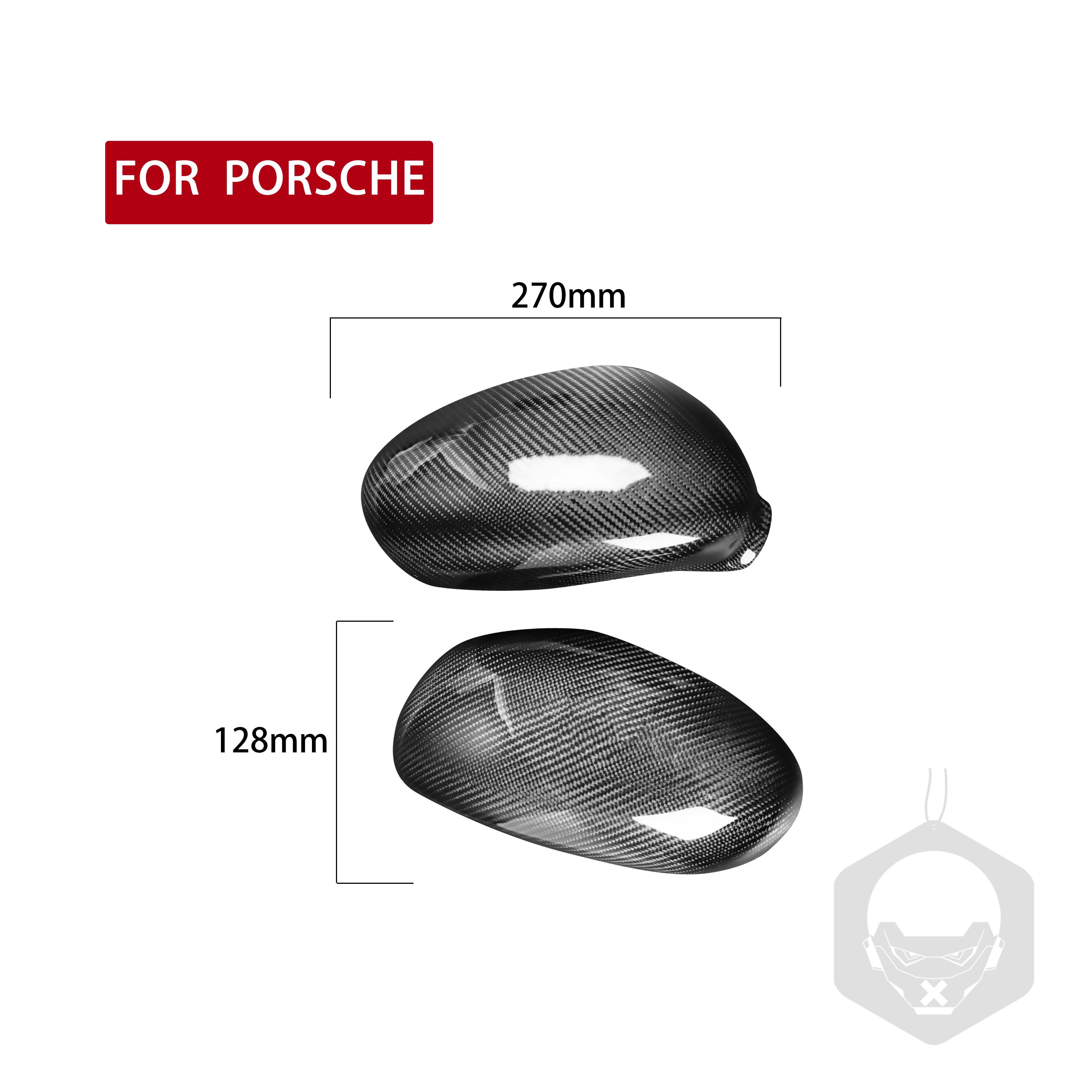 2PCS Real Carbon Fiber Car Accessories Side Mirror Decorative Cover Trim For Porsche 911 996 1997-2005 Black Carbon Fiber