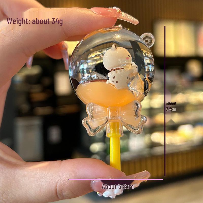 Glitter Bottle Keychain: Lollipop, Milk Tea, Unicorn Backpack Charms & Small Gifts
