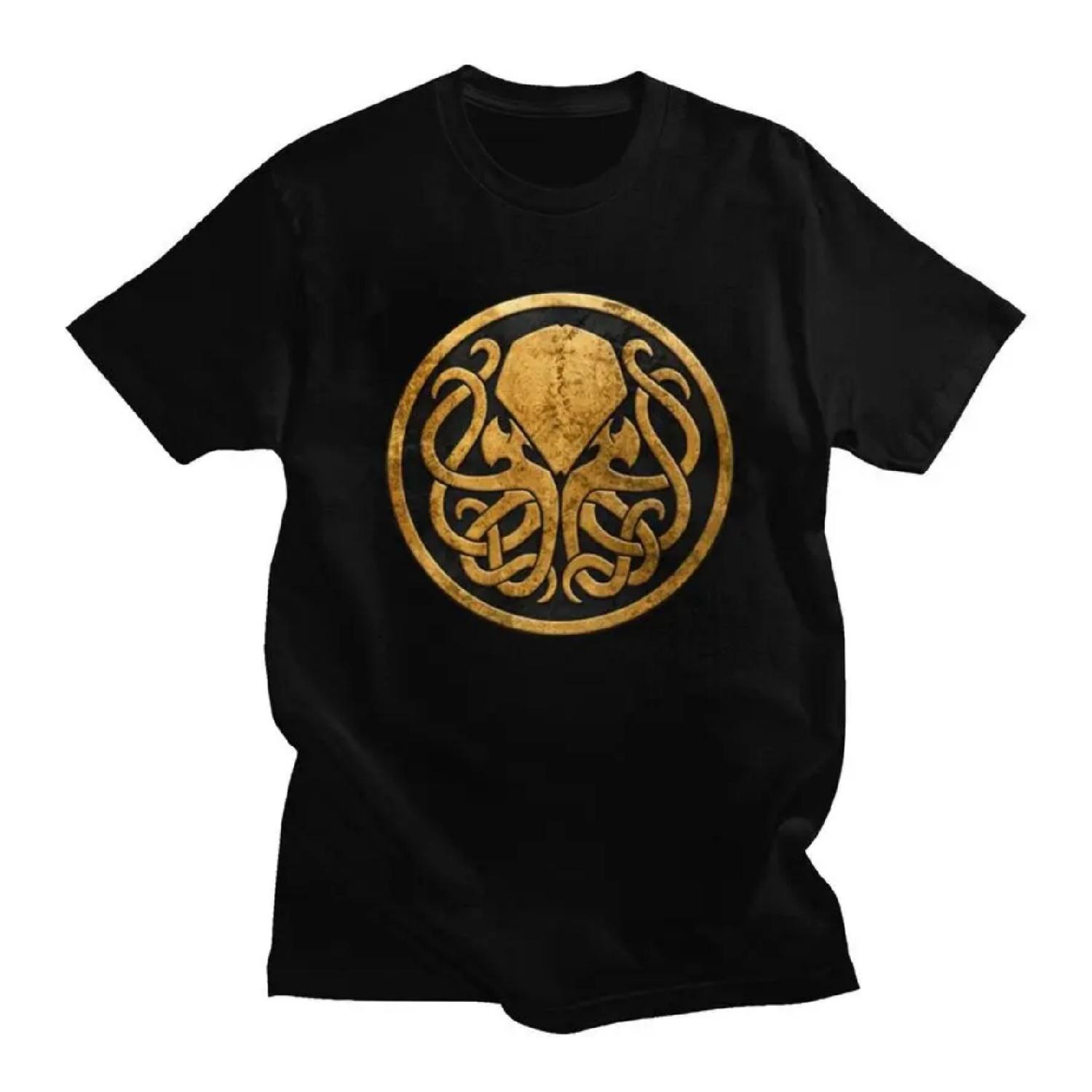 

Custom Male Call Of Cthulhu Lovecraft T Shirts Short Sleeves Cotton Tshirts T-shirt Casual Tees Slim Fit Clothes S чёрный