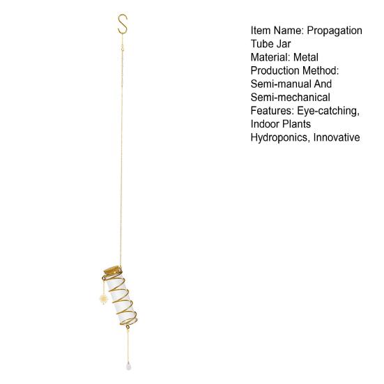 Stație de Propagare Suspendată cu Prinzător de Soare din Cristal Fals, Terariu de Sticlă, Suport de Perete pentru Plante de Interior, Tub de Propagare Hidroponică, Borcan cu Metal