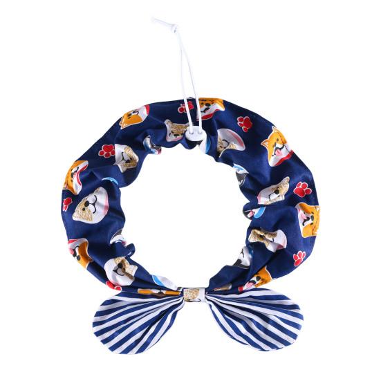 

Регулируемая бандана для питомца Синяя и белая полосатая бандана Треугольный шарф для питомца Мягкий хлопковый слюнявчик для котенка для щенка кошки Маленьких средних крупных собак S B