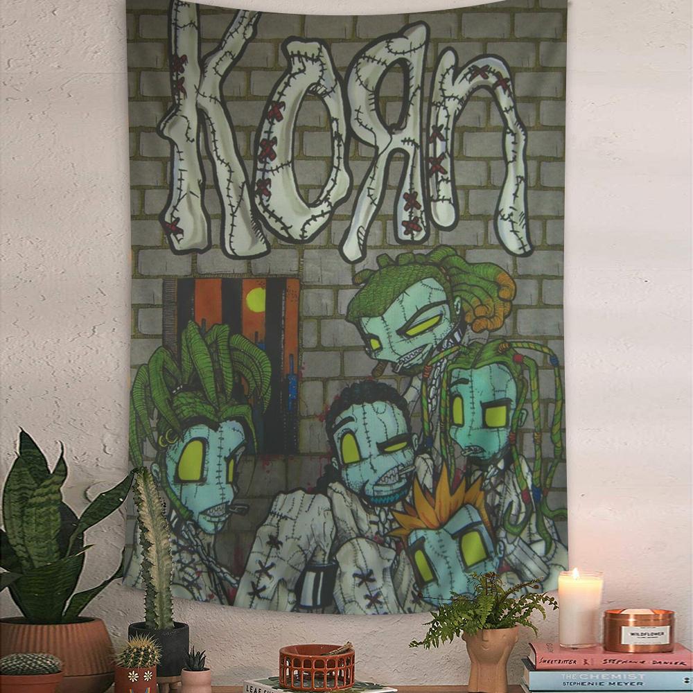 Korn Rock Band Music DIY Wall Tapestry Art Science Fiction Room Home Decor Wall Art Decor 74x94cm(29x37in)