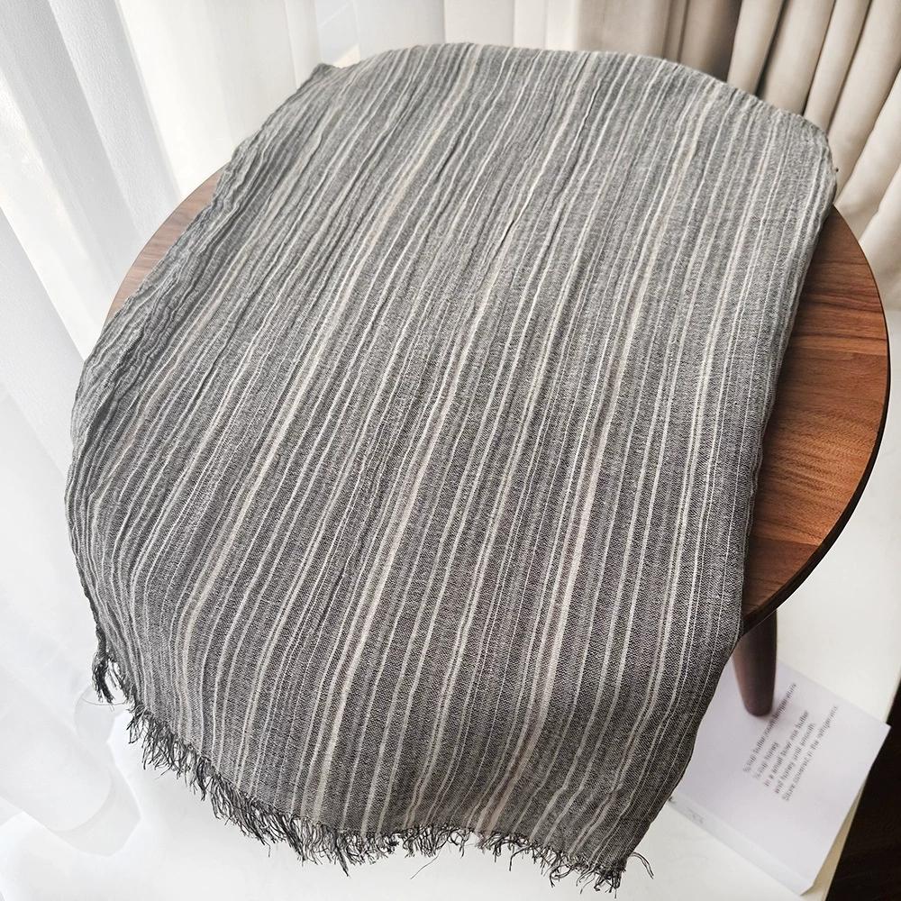 New Arrival Literary Striped Men'S Scarf Autumn Winter Cotton Blended Scarf Long Vintage Scarf