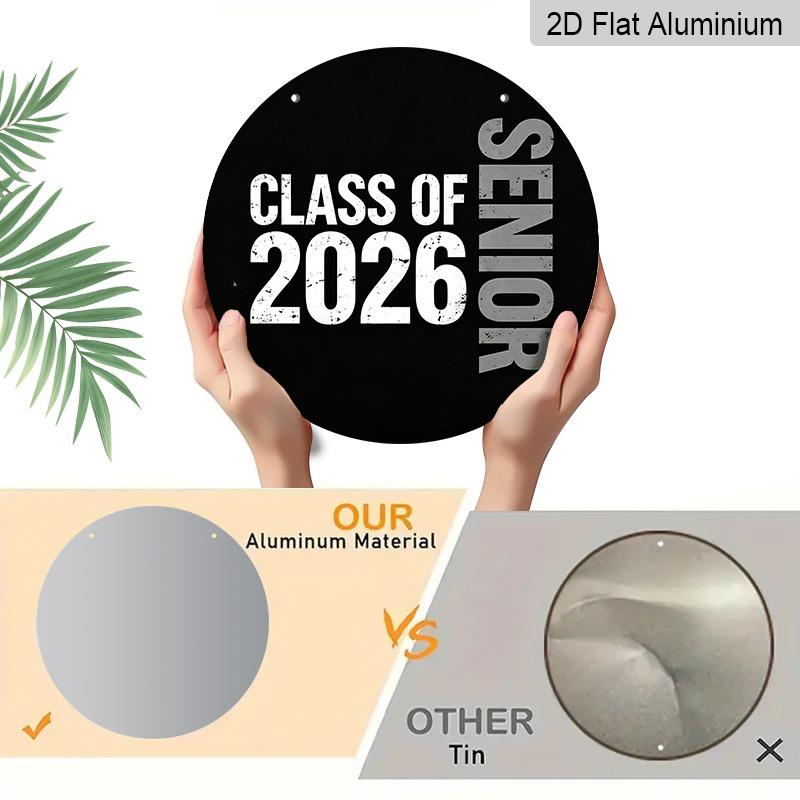 2D Flat Aluminum Graduation-themed Wall Decorations, Available in Various Sizes, Featuring A Minimalist Distressed Black and White Retro Design