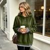 Women's Casual Long Sleeve Sweatshirt with Striped and Plaid Patchwork, Loose Fit, Two-Piece Look