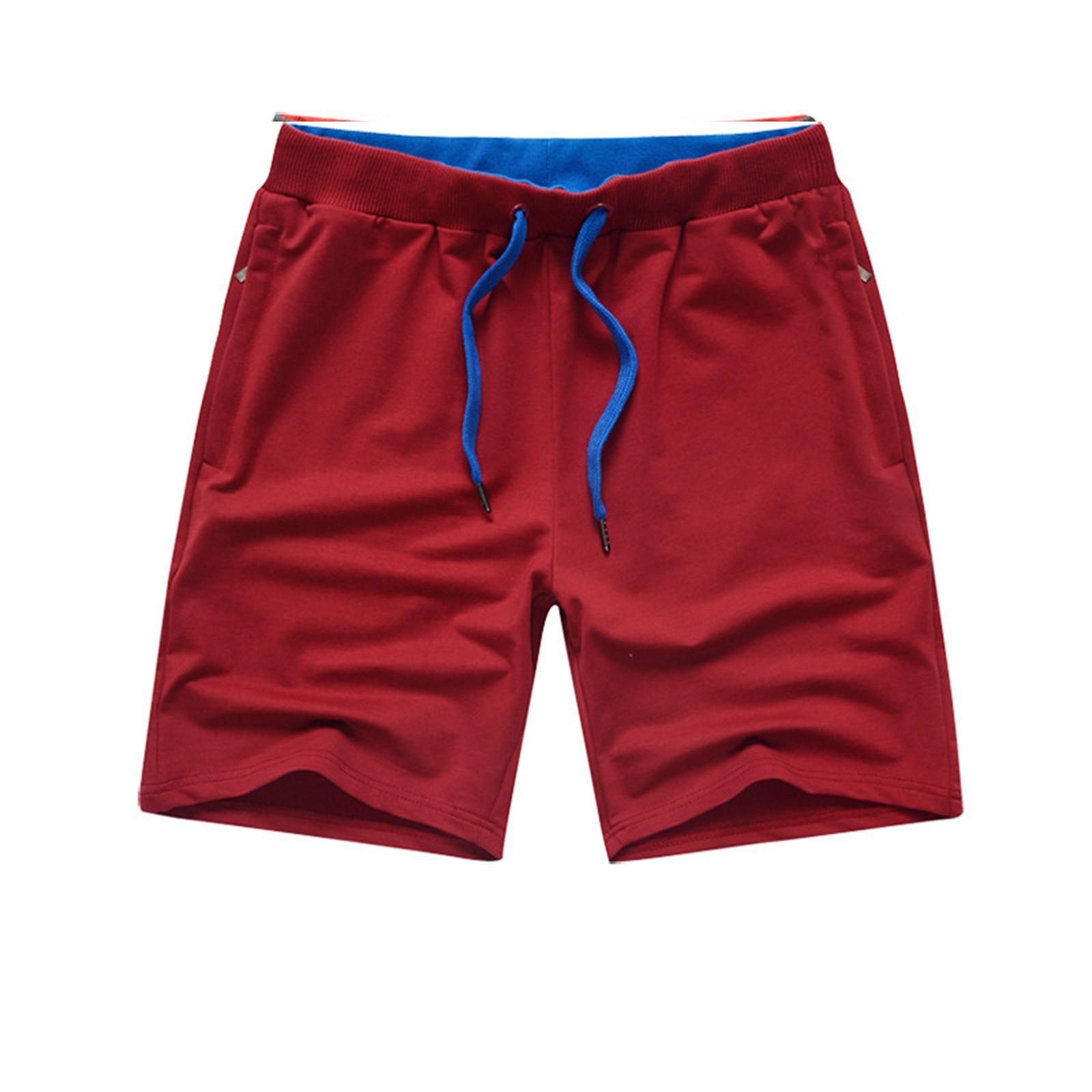 

Летние мужские повседневные спортивные штаны, штаны для фитнеса и бега XL винный