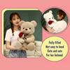 Plush Stuffed Animal Bear with Rose, Cute Stuffed Animal Toys Pillow Teddy Toys Bear Doll Gift for Kids Boys Girls Birthday Christmas Valentines Day G