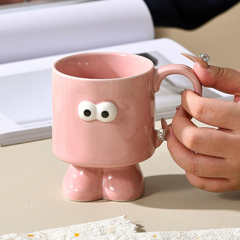 Creative Mug Big Eyes Cup Female Internet Celebrity High Value Brush Teeth and Mouthwash Cup Ceramic Couple