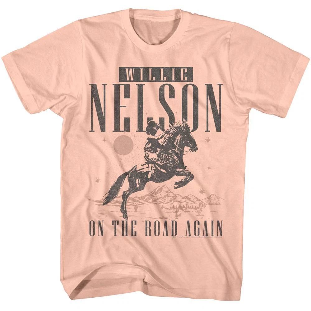 

Willie Nelson On The Road Again Cowboy Men s T Shirt L