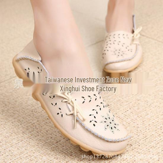 2025 Vår/Sommar Dam Blommig Nappa Komfort Flats, Fyra Säsonger Slip-On Mamma Skor