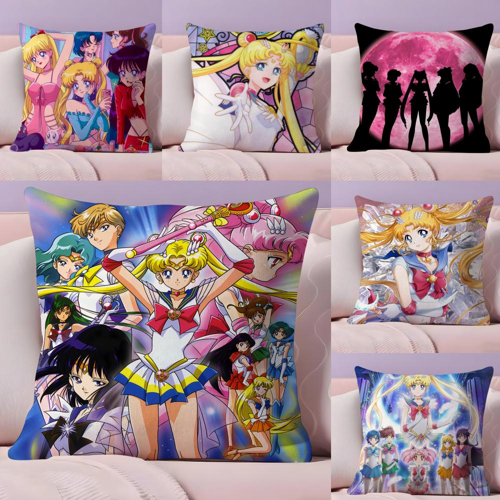PIKPAKA SSailor MMoon Anime Cushion Cover Plush Fabric Soft DoubleSided Printed Sofa Warm Winter Home Gift Pillow Cover
