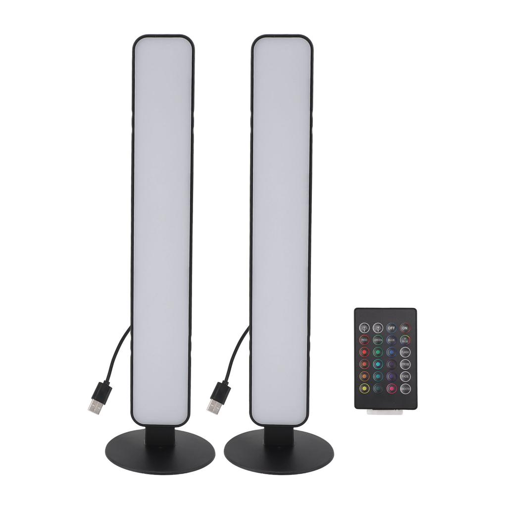 RGB-Lichtleiste Gaming-Lichtleisten 24-Tasten-Fernbedienung USB-betrieben Desktop-Schallaufnahmeleuchte für Gaming-PC-Raum