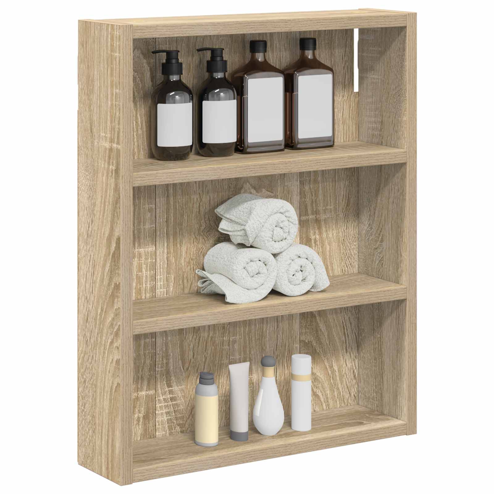 Wandmontierter Badezimmerschrank mit Regal Sonoma Eiche 40 x 10 x 50 cm