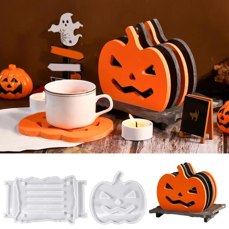 Pumpkin Coaster Silicone Mold For Baking Crafting Art Halloween Home Decoration With Easy Releases Designs