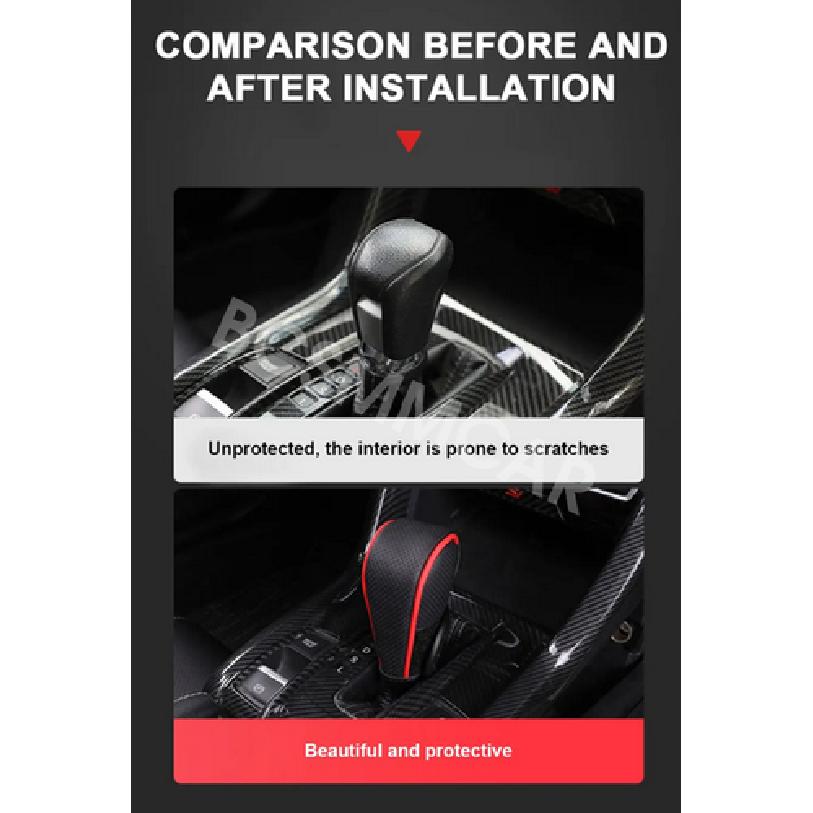 Car Gear Shift Collars Interior Shift Knob Covers Leather Gear Sleeve Protector