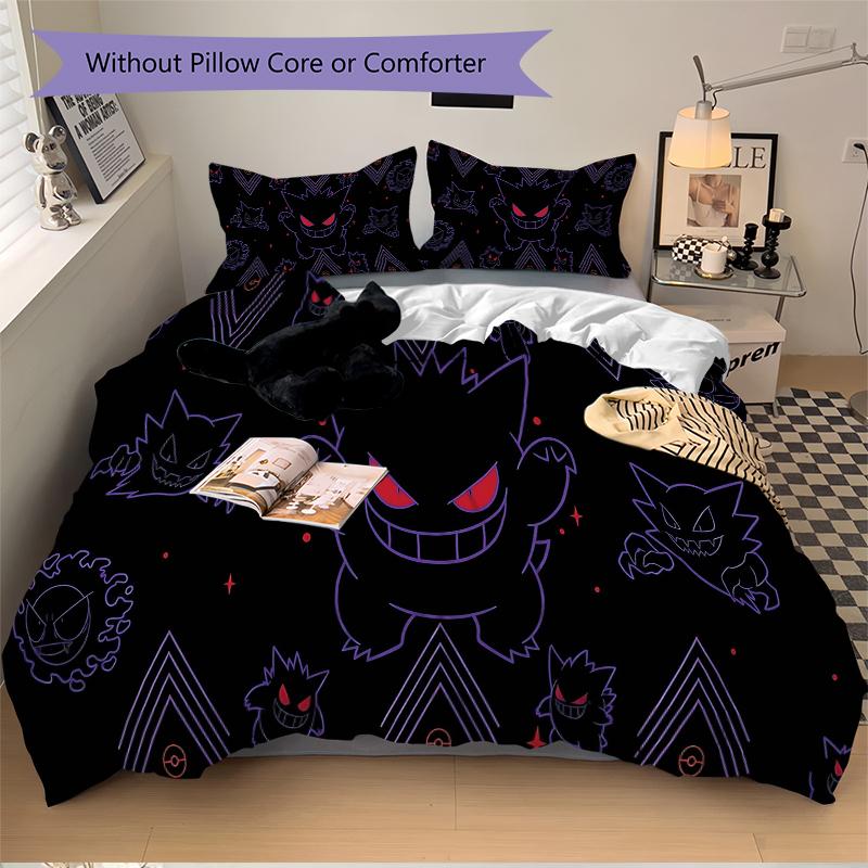Neon Dark Ghost Printed 3pcs Bedding Set Soft Microfiber 1 Duvet Cover And 2 Pillowcases Home Bedroom Decor Xmas Gift Q1795