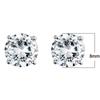 Womem Simple Round Cut Princes  Silver  Earrings White Rhinestone Ear Studs Women Party Jewelry