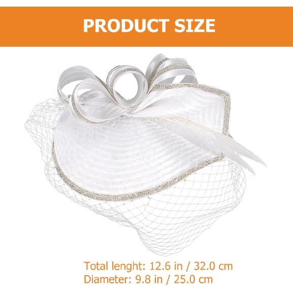 Weißer Leinen Fascinator Hut für Damen, Elegantes Cocktail-Teeparty Haarband mit Schleier, Leichte Hochzeitsfeier Kopfschmuck, Modisch Besonder