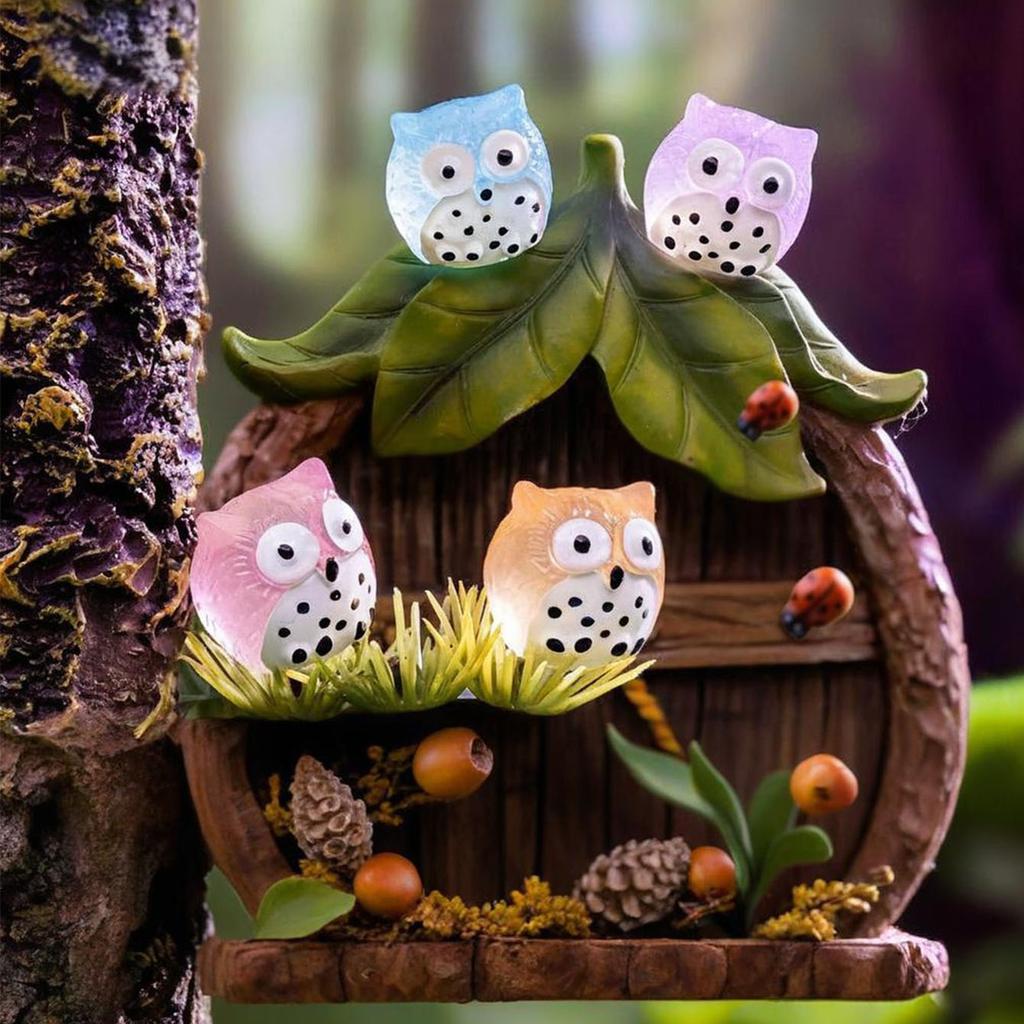 Mikrolandschaft Moos Kreatige Leuchtende Eule Garten DIY Dekorative Zubehör Kleine Ornamente Für Kinder Erwachsene Kindergeburtstag Geschenk Feiertagsgeschenk