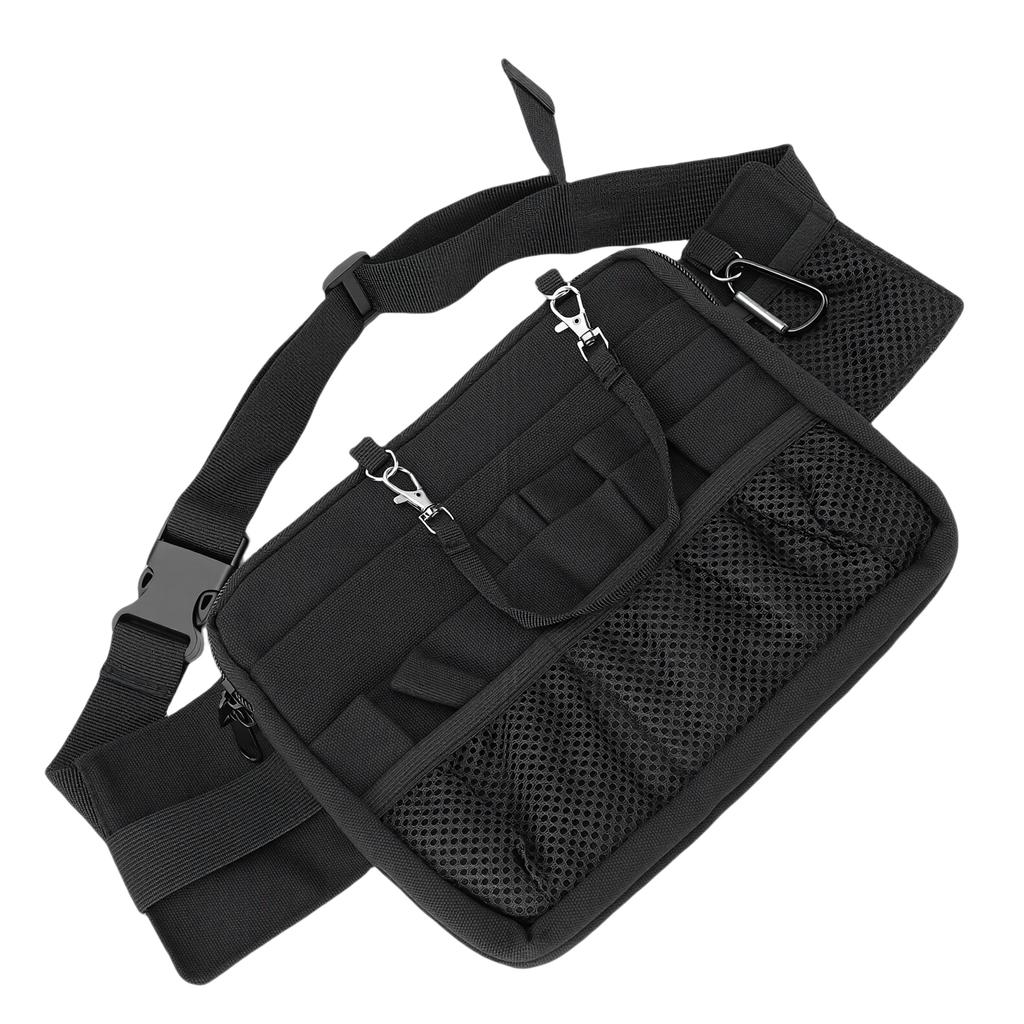 Sacoche de Nurse Multi-Compartiments Ceinture Réglable Portable Compacte Ceinture de Taille d'Infirmière Noir