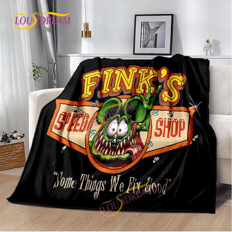 Portable Multifunctional Children's holiday birthday Gift Cartoon Rat Fink Cute Home Bedroom decoration Warm Sherpa blanket