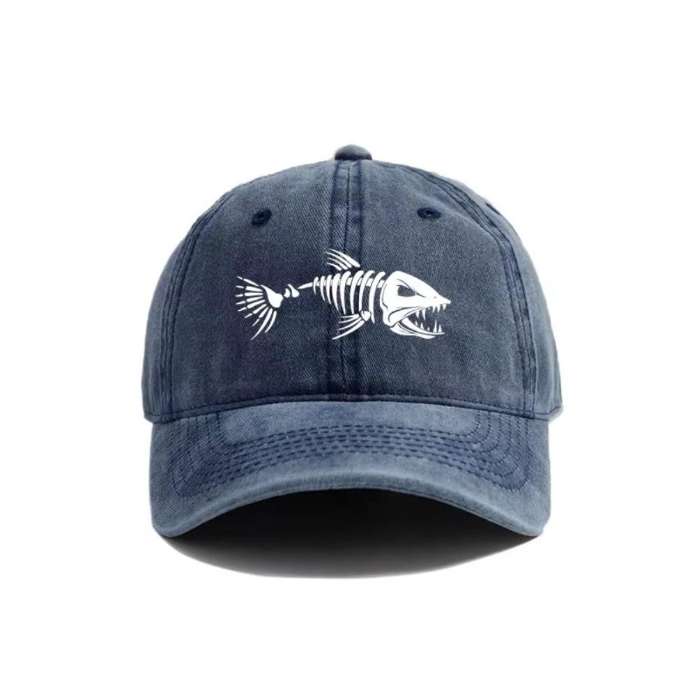 Adjustable Peaked Cap Vintage Washed Sunscreen Hat New Fishbone Baseball Cap  Outdoor Fishing