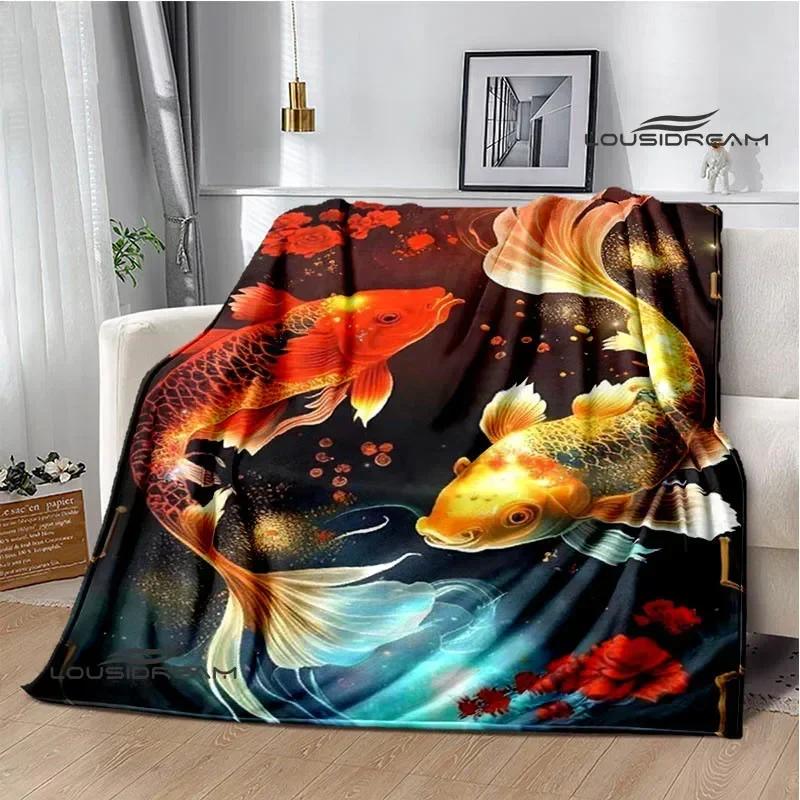 3D Fish Cute Printed Blankets Warm Flannel Blankets Soft and Comfortable Blanket Bed Linings Blankets for Beds Birthday Gift