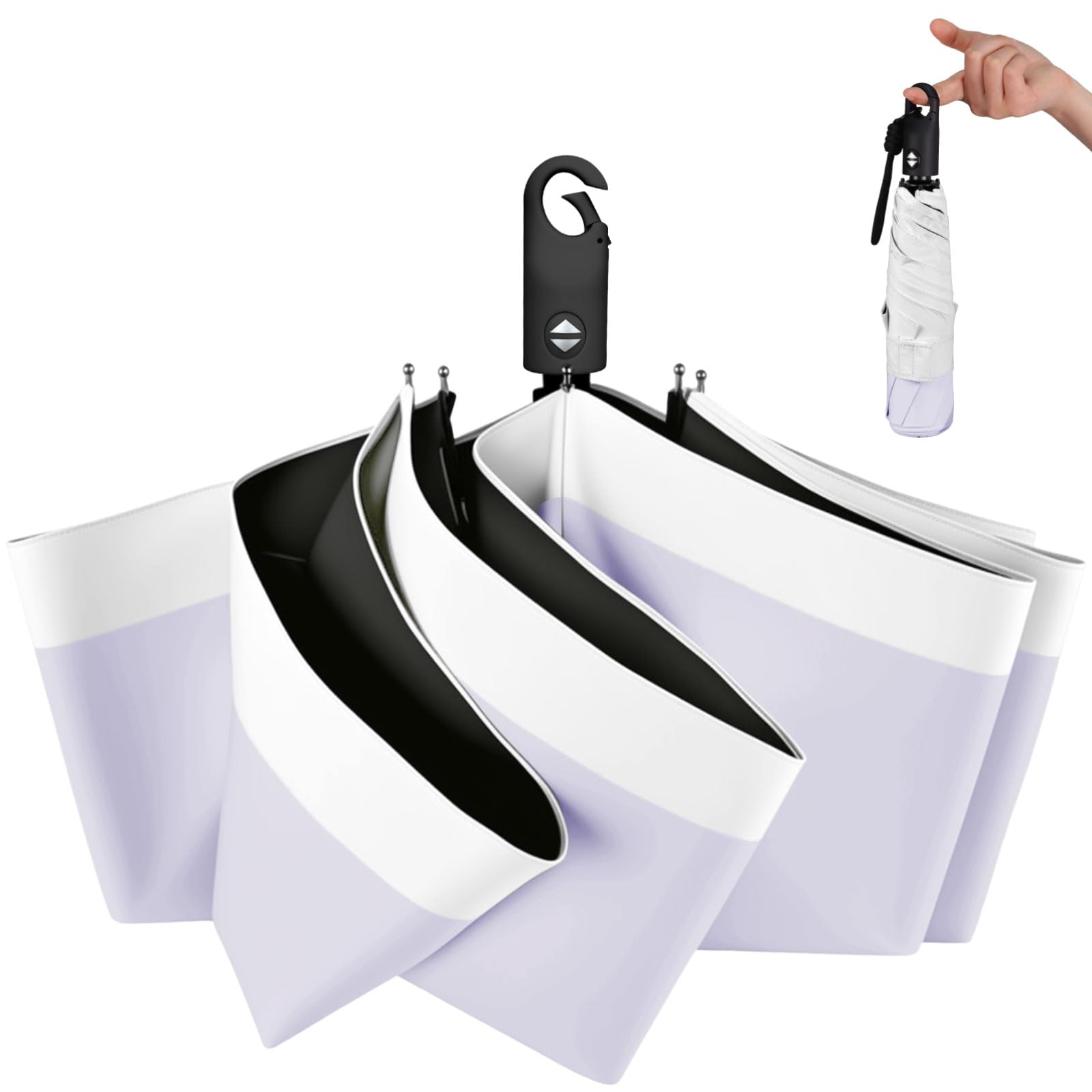 

DSDCDJ Складной зонт Легкий УФ Полностью Защищает Шесть Автоматический Солнечный Тепловой удар Включает Хранение Идеальный Подарок для или Сверхлегкий [JIS