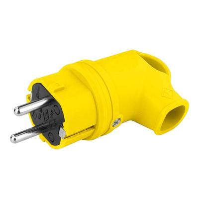 Winkel-Gummistecker 16A 230V Gelb Schuko Einphasig