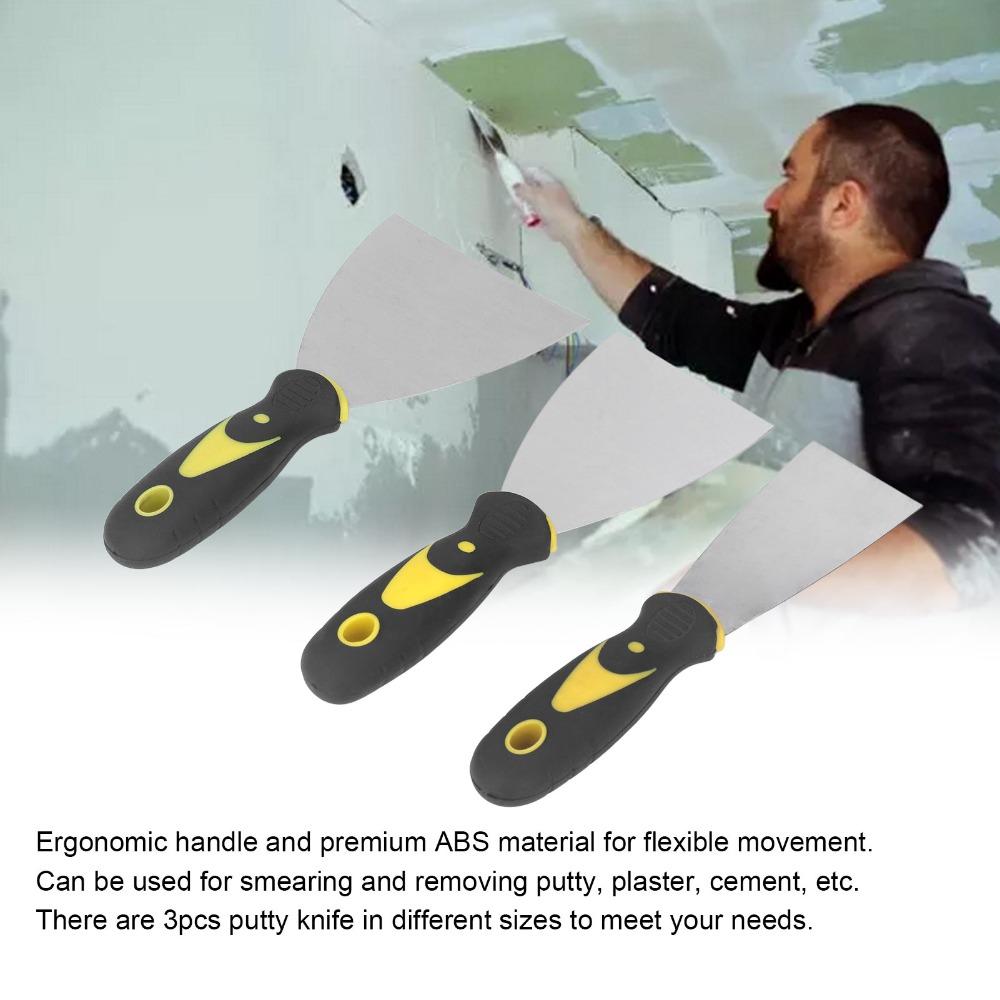 3PCS Stainless Steel Putty Knife Set Drywall Repair Tool  for Patching and Painting