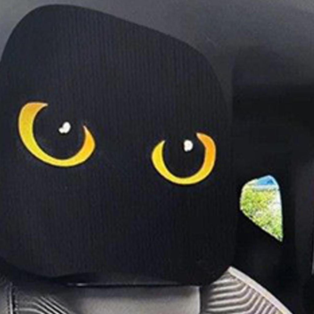 Headrest Covers For Car 2 Pieces Big Eyes Auto Headrest Protector Soft Interior Accessories For Auto Vehicle Automotive Men