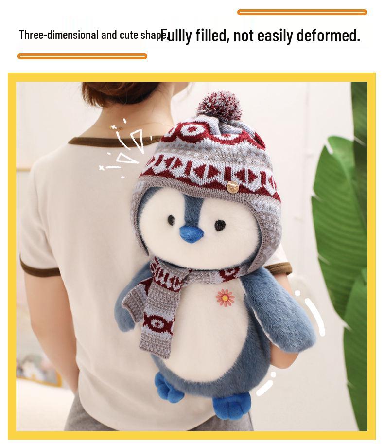 Japanese Style Harbin Penguin Plush with Scarf & Hat - Adorable Cultural Gift