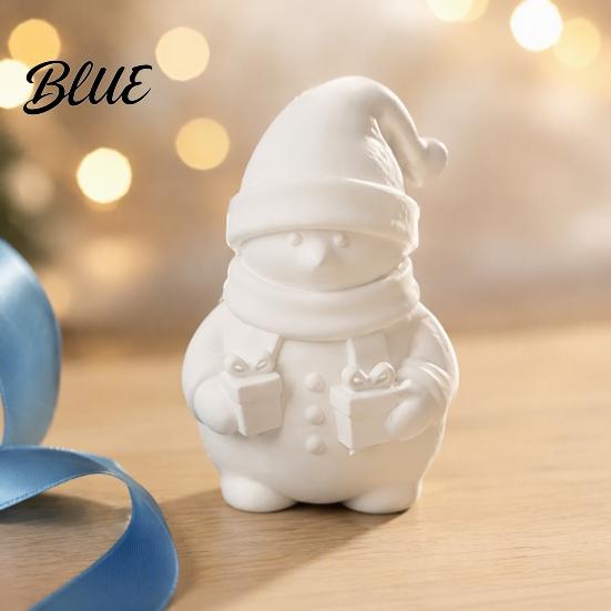 DIY Blank White Decorations 3D Printed Snowman Figurine Holding Gift Boxes Paintable Christmas Ornaments Ornament Cute Winter Desktop Decor,